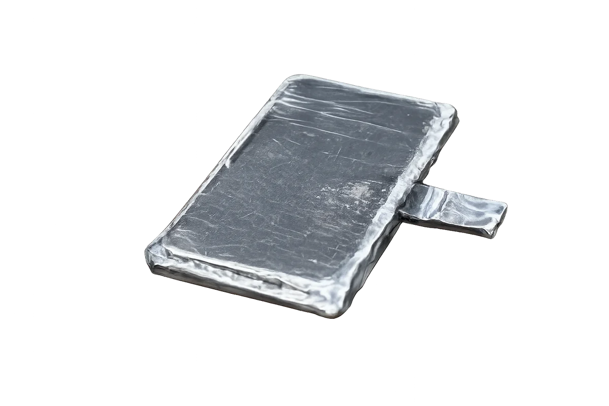 Power 3D printed battery cell, flat orientation